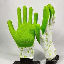 Резиночные пенополисные латексные резиновые ладонные перчатки с покрытием